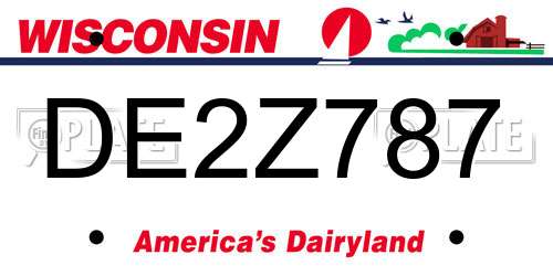 DE2Z787 Wisconsin License Plate