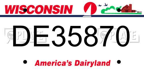 DE35870 Wisconsin License Plate