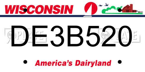 DE3B520 Wisconsin License Plate