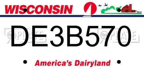 DE3B570 Wisconsin License Plate