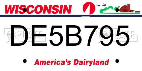 DE5B795 Wisconsin License Plate