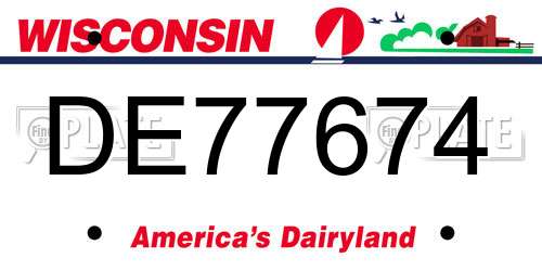 DE77674 Wisconsin License Plate