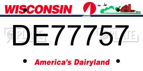 DE77757 Wisconsin License Plate