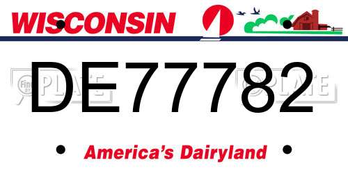 DE77782 Wisconsin License Plate