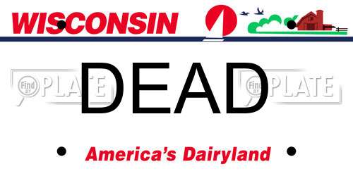 DEAD Wisconsin License Plate