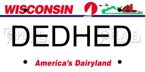 DEDHED Wisconsin License Plate