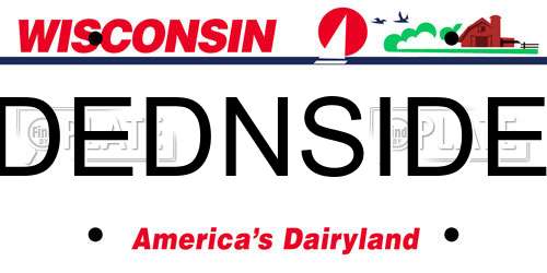 DEDNSIDE Wisconsin License Plate