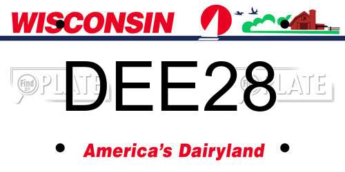 DEE28 Wisconsin License Plate