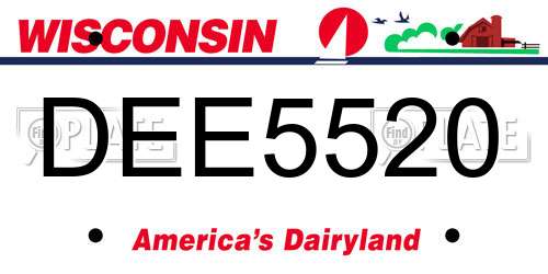 DEE5520 Wisconsin License Plate