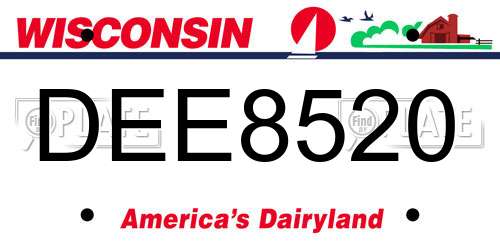 DEE8520 Wisconsin License Plate