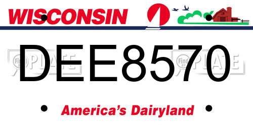 DEE8570 Wisconsin License Plate