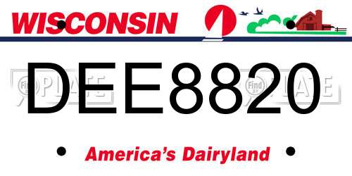 DEE8820 Wisconsin License Plate