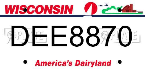 DEE8870 Wisconsin License Plate