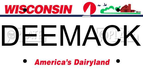 DEEMACK Wisconsin License Plate