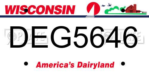 DEG5646 Wisconsin License Plate