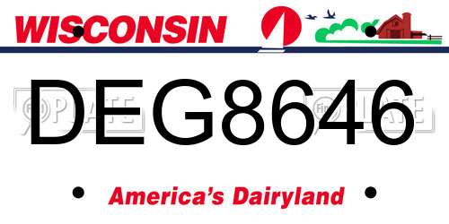 DEG8646 Wisconsin License Plate