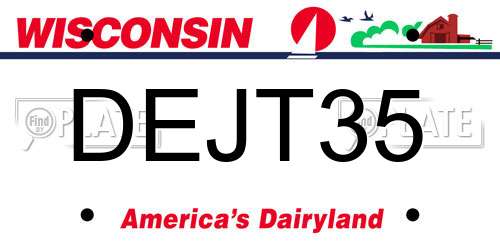 DEJT35 Wisconsin License Plate