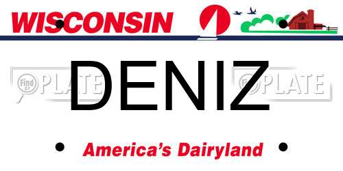 DENIZ Wisconsin License Plate