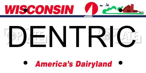 DENTRIC Wisconsin License Plate