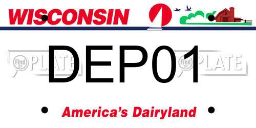 DEP01 Wisconsin License Plate
