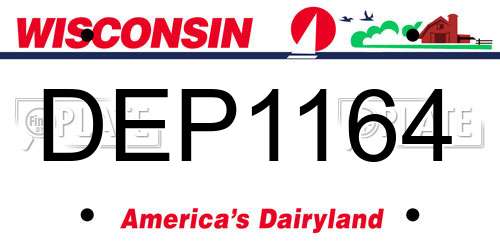 DEP1164 Wisconsin License Plate