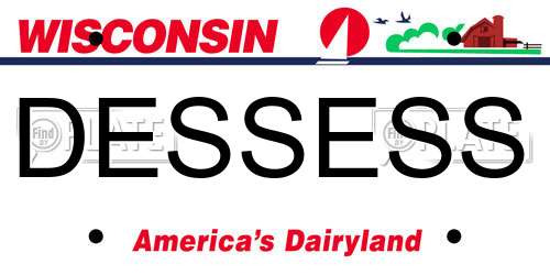 DESSESS Wisconsin License Plate
