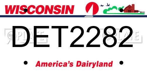 DET2282 Wisconsin License Plate