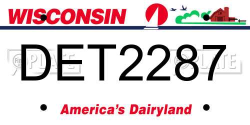 DET2287 Wisconsin License Plate
