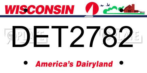 DET2782 Wisconsin License Plate
