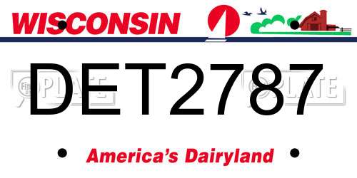 DET2787 Wisconsin License Plate
