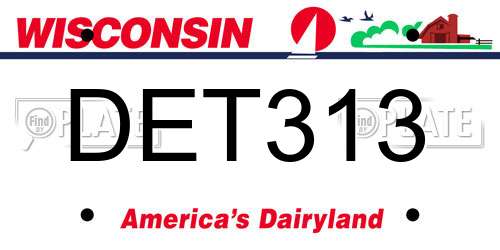 DET313 Wisconsin License Plate