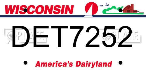 DET7252 Wisconsin License Plate