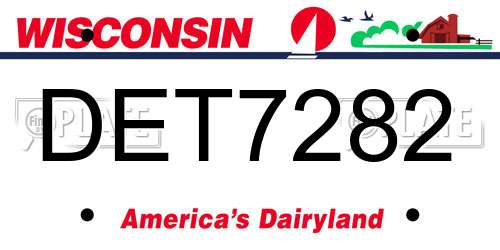 DET7282 Wisconsin License Plate