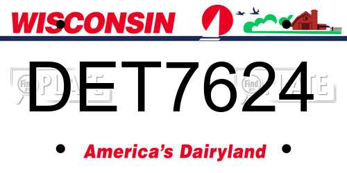 DET7624 Wisconsin License Plate
