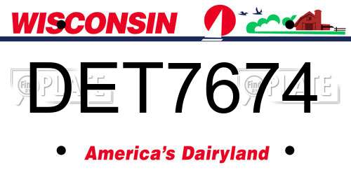 DET7674 Wisconsin License Plate