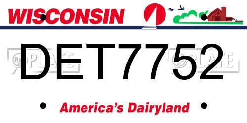 DET7752 Wisconsin License Plate