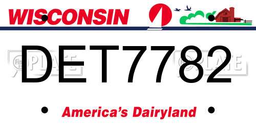 DET7782 Wisconsin License Plate