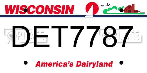DET7787 Wisconsin License Plate