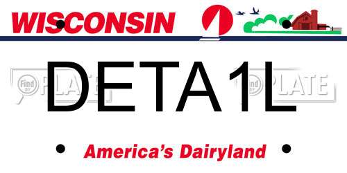 DETA1L Wisconsin License Plate