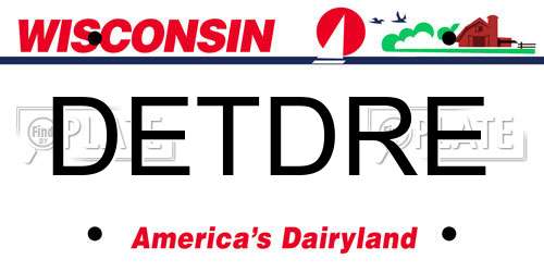 DETDRE Wisconsin License Plate