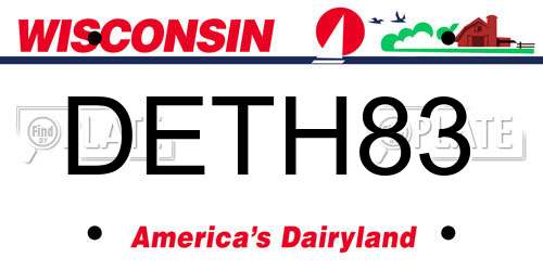 DETH83 Wisconsin License Plate