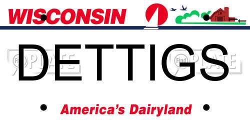 DETTIGS Wisconsin License Plate