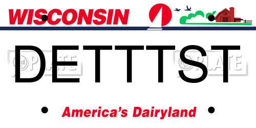 DETTTST Wisconsin License Plate