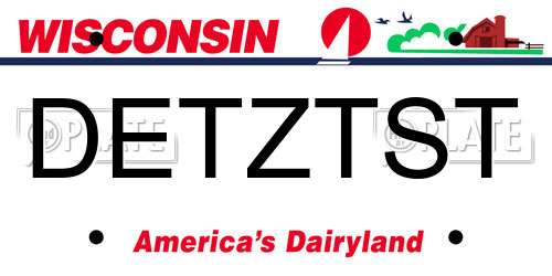 DETZTST Wisconsin License Plate