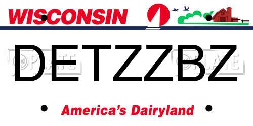 DETZZBZ Wisconsin License Plate