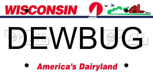 DEWBUG Wisconsin License Plate
