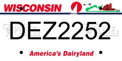 DEZ2252 Wisconsin License Plate