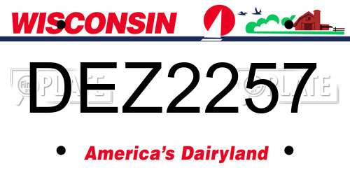 DEZ2257 Wisconsin License Plate