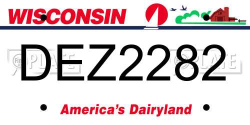 DEZ2282 Wisconsin License Plate