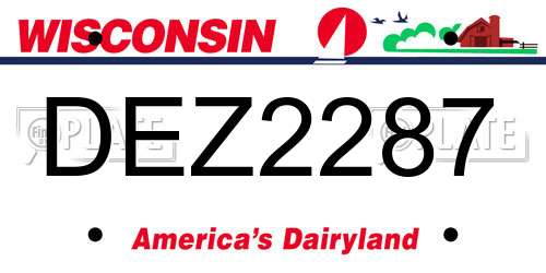 DEZ2287 Wisconsin License Plate
